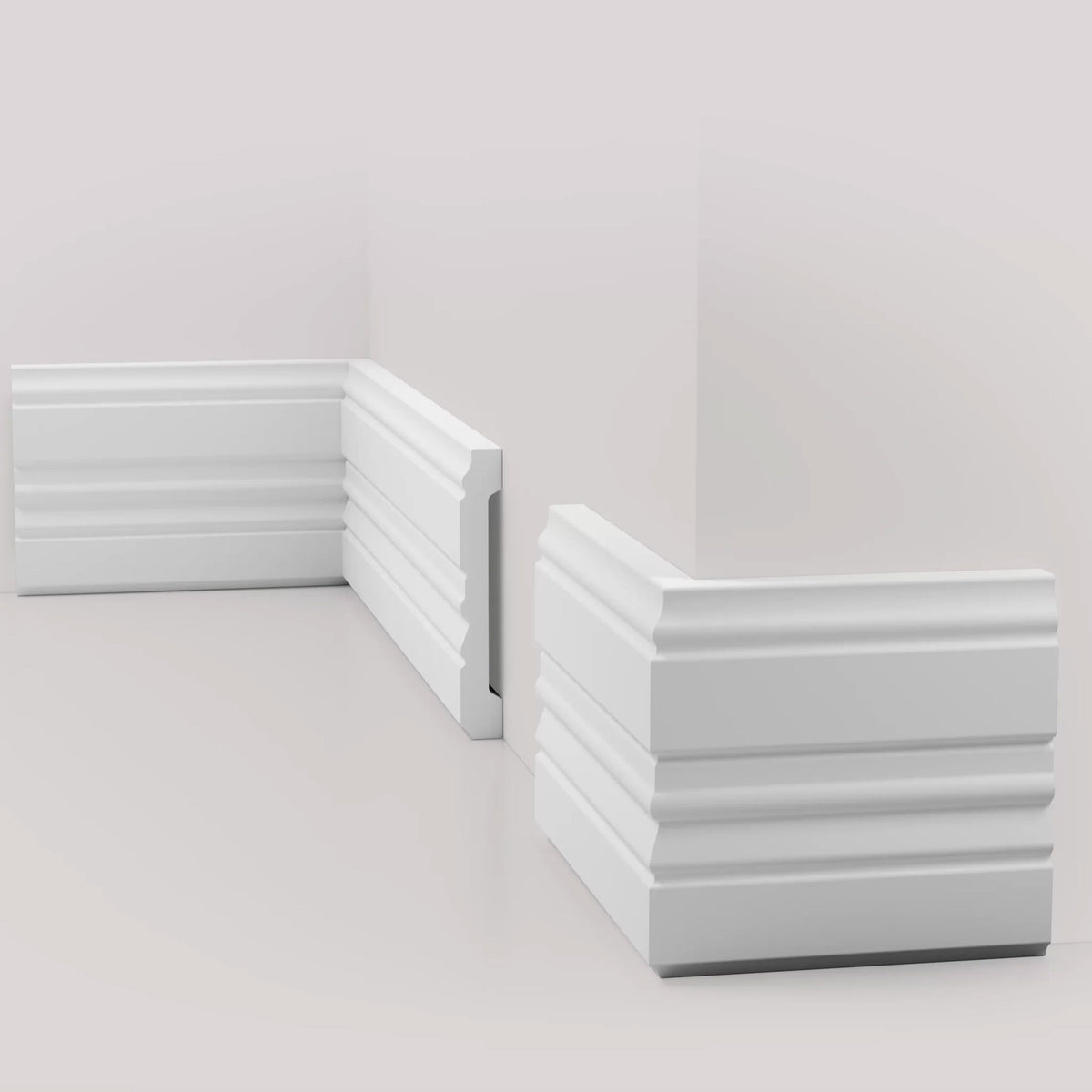 Battiscopa BIANCO Passacavo VISION by EDWIN VOSS 110x15mm in POLIMERI - (prezzo al metro)
