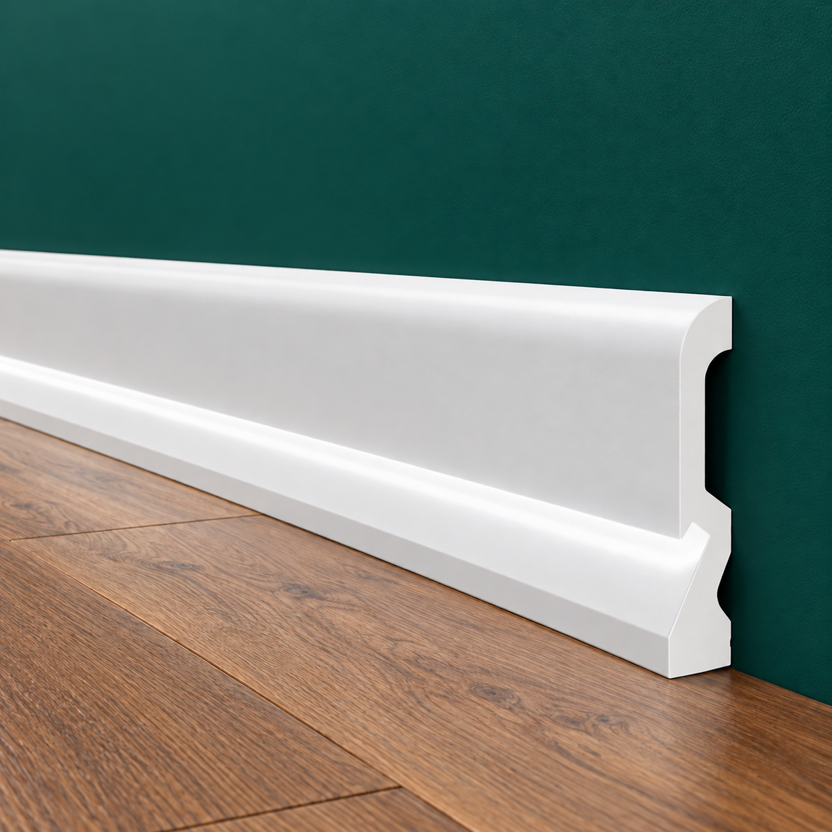 pacco da 128 ML di Battiscopa per LED BC Passacavo LUXURY QUALITY 100x18mm in POLIMERI - Polistrutturato