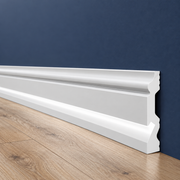 Battiscopa per LED Ducale Passacavo LUXURY QUALITY 100x18mm in POLIMERI - Polistrutturato (prezzo al metro)
