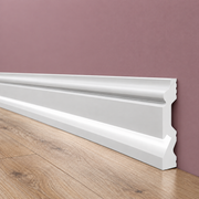 pacco da 128 ML di Battiscopa per LED DUCALE Passacavo LUXURY QUALITY 100x18mm in POLIMERI - Polistrutturato