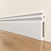 pacco da 112ML di Battiscopa RESISTO in polimeri extracompatti mod. ARISTOCRATICO Bianco mis. 120x15mm