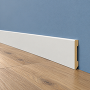 Battiscopa DRITTO in POLIMERI EqualWood HI-TEC 80x15mm - BIANCO (prezzo al metro)