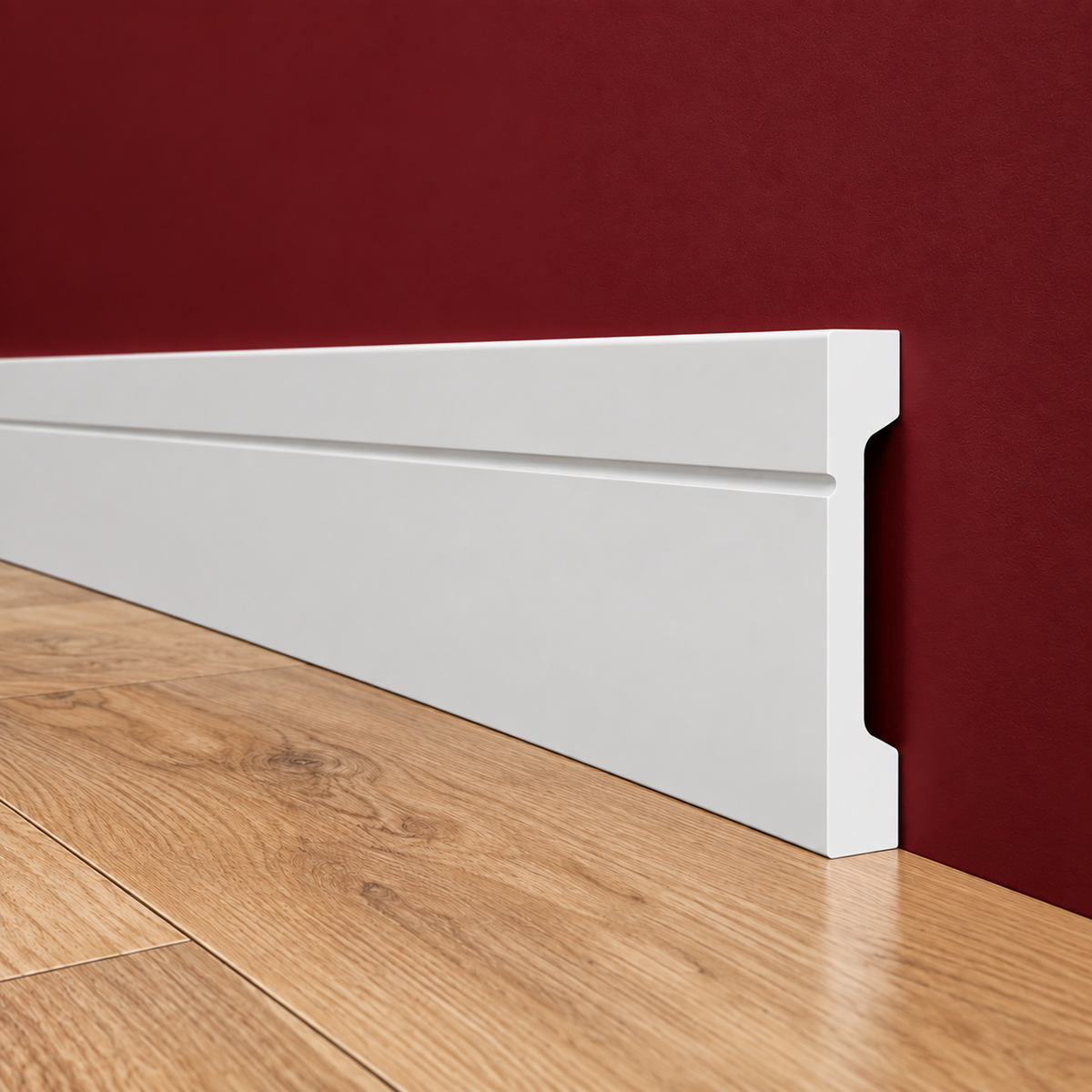 Battiscopa SQUADRATO BIANCO Passacavo ELEGANT 110x15mm in POLIMERI - Polistrutturato (prezzo al metro)