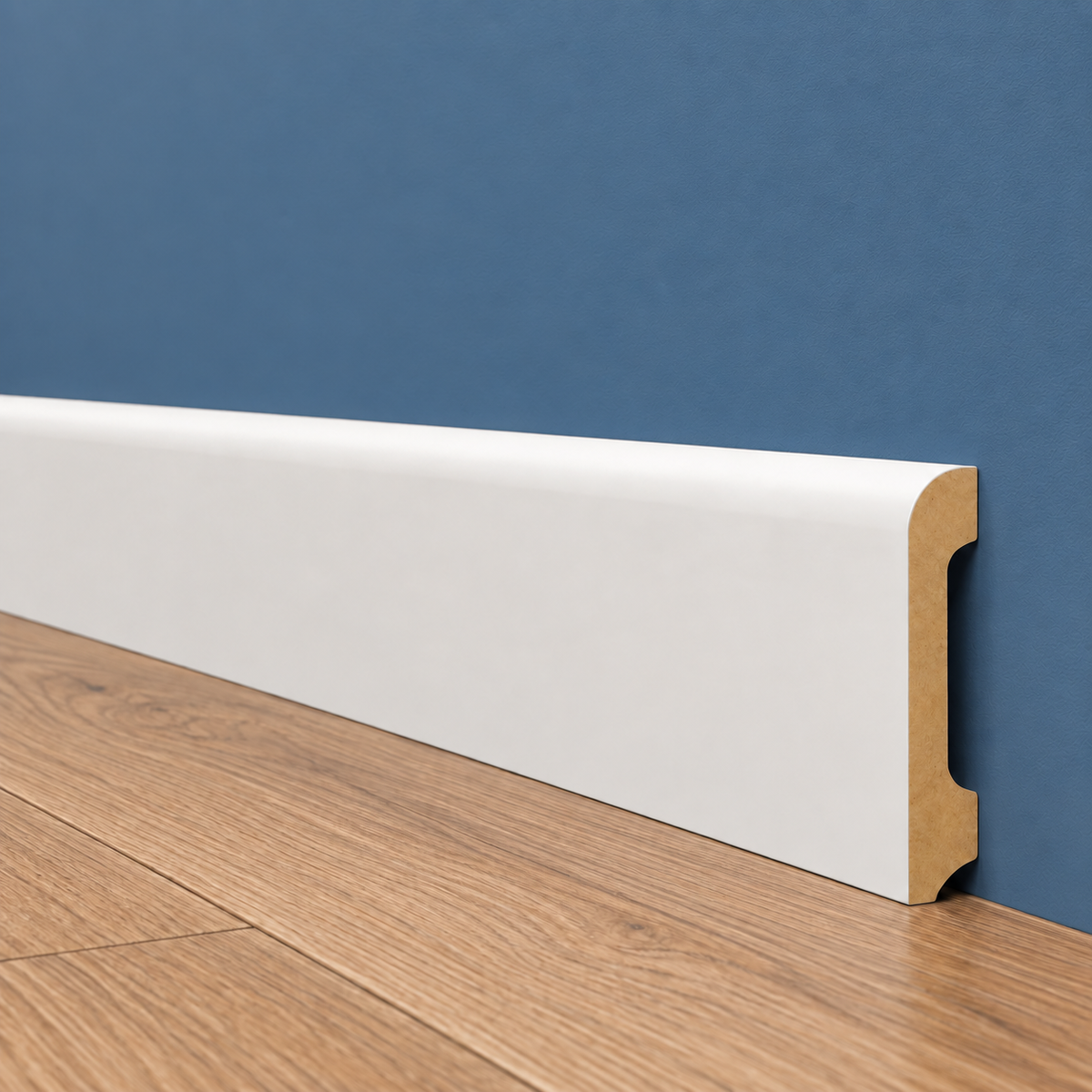 Battiscopa BC in POLIMERI EqualWood HI-TEC 80x15mm - BIANCO (prezzo al metro)