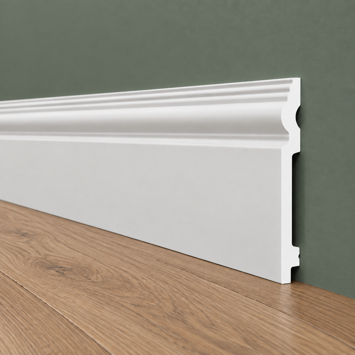 pacco da 100ML di Battiscopa RESISTO in polimeri extracompatti mod. SFORZESCO Bianco mis. 170x15mm