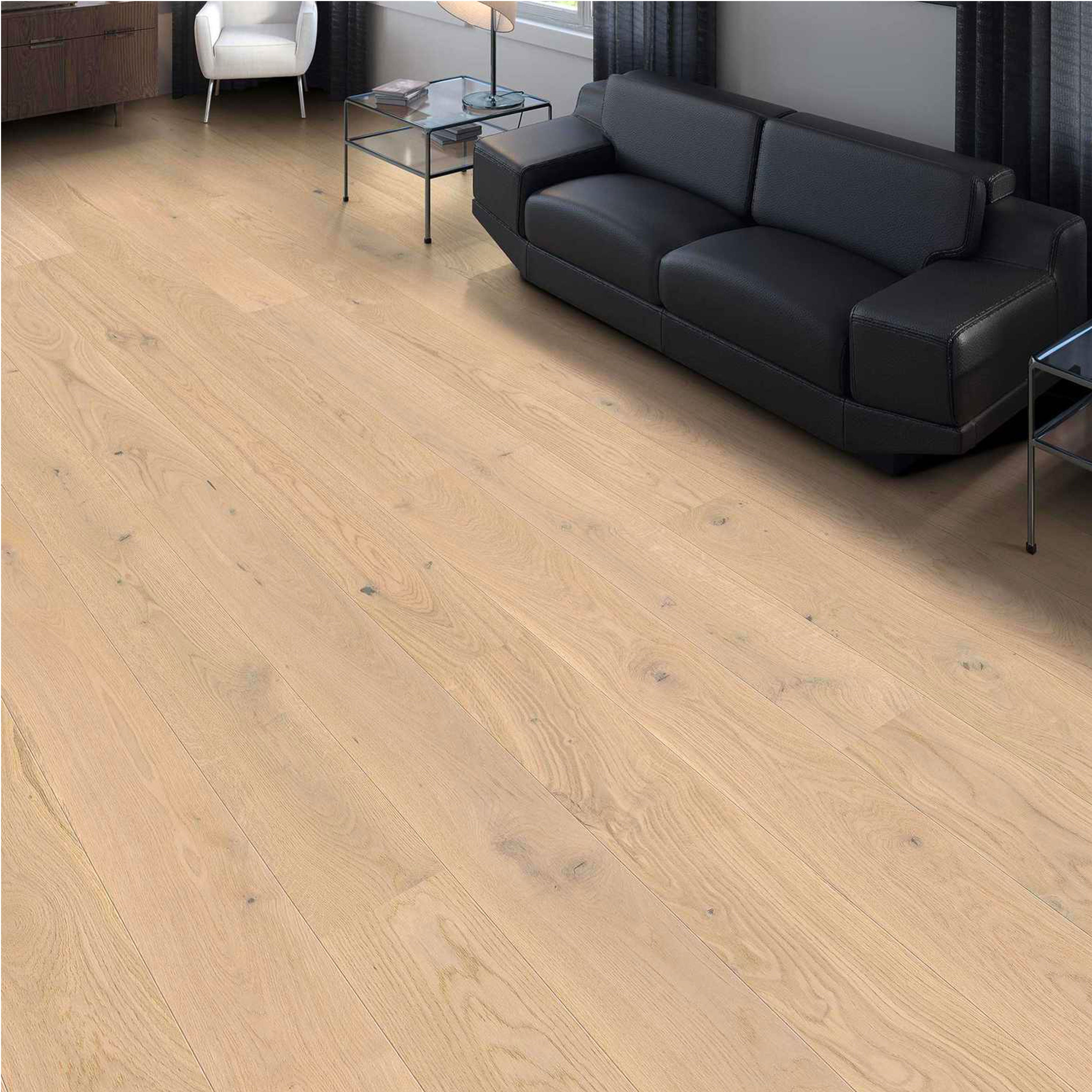 34,99€mq ***MEGA STOCK*** Bancali da 80mq di MAXILISTONE in legno, rovere Haro spazzolato Bianco Chiaro 11x180x1085 Click