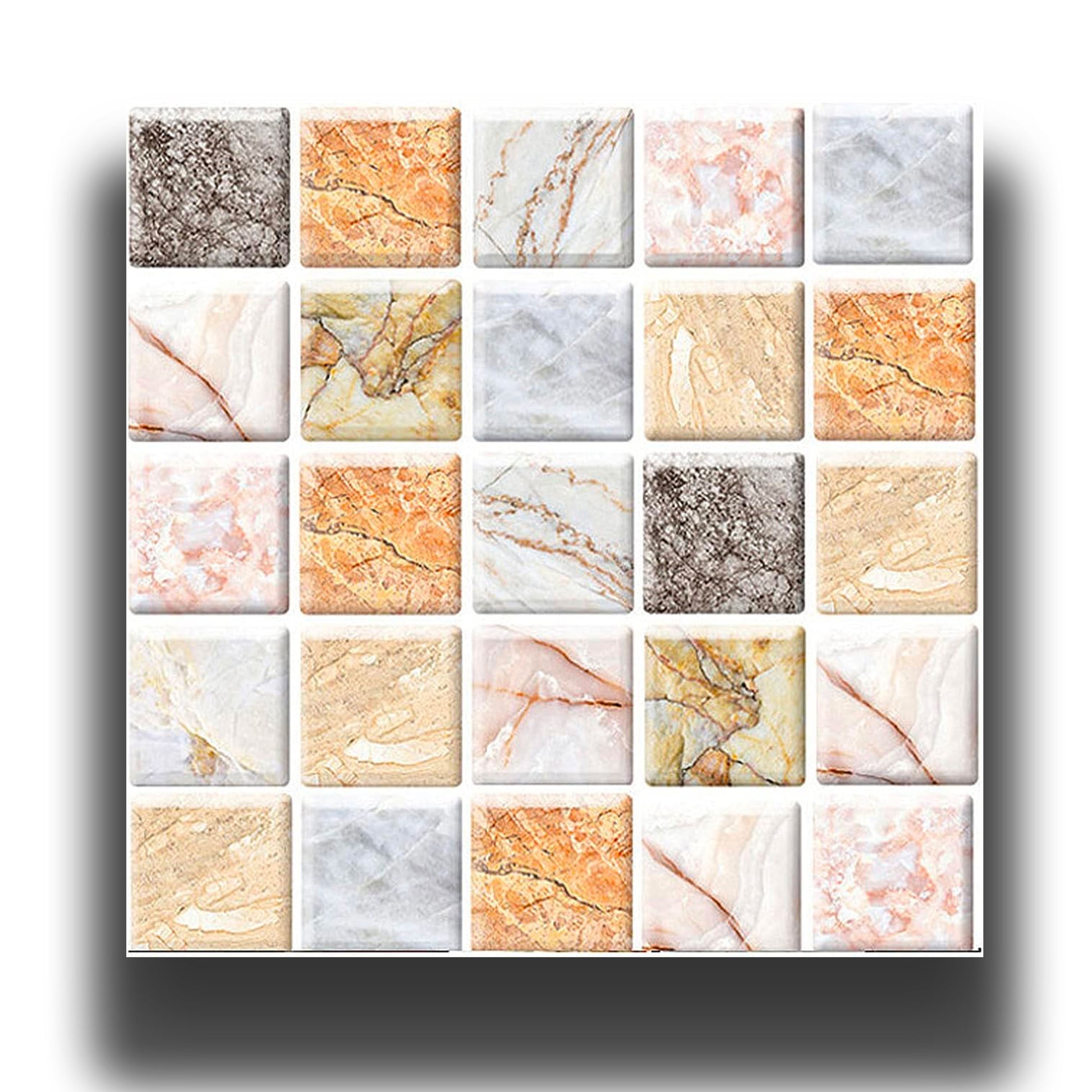 pacco da 4 Pannelli 3D Autoadesivi in PVC 30X30cm vari decori ultrarealistici ideali per bagni e cucine - Eternal Parquet