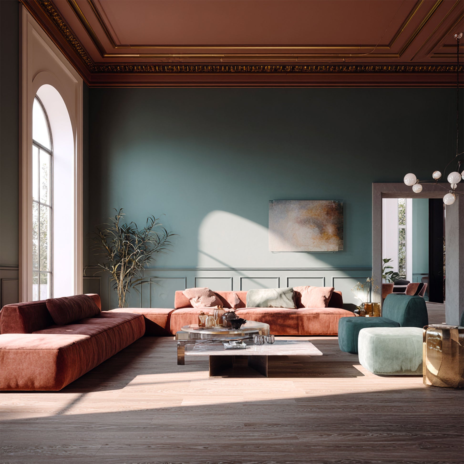 Kit 2 metri di parete Boiserie PREMIUM "Decorativa" (senza pannelli, solo estetica) in polimeri bianca (L200xH120) verniciabile - Eternal Parquet