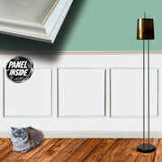 Kit 2ml di Boiserie in legno MASSICCIO (200x100cm) laccato bianco inclusi PANNELLI 60x60cm Eternal Parquet