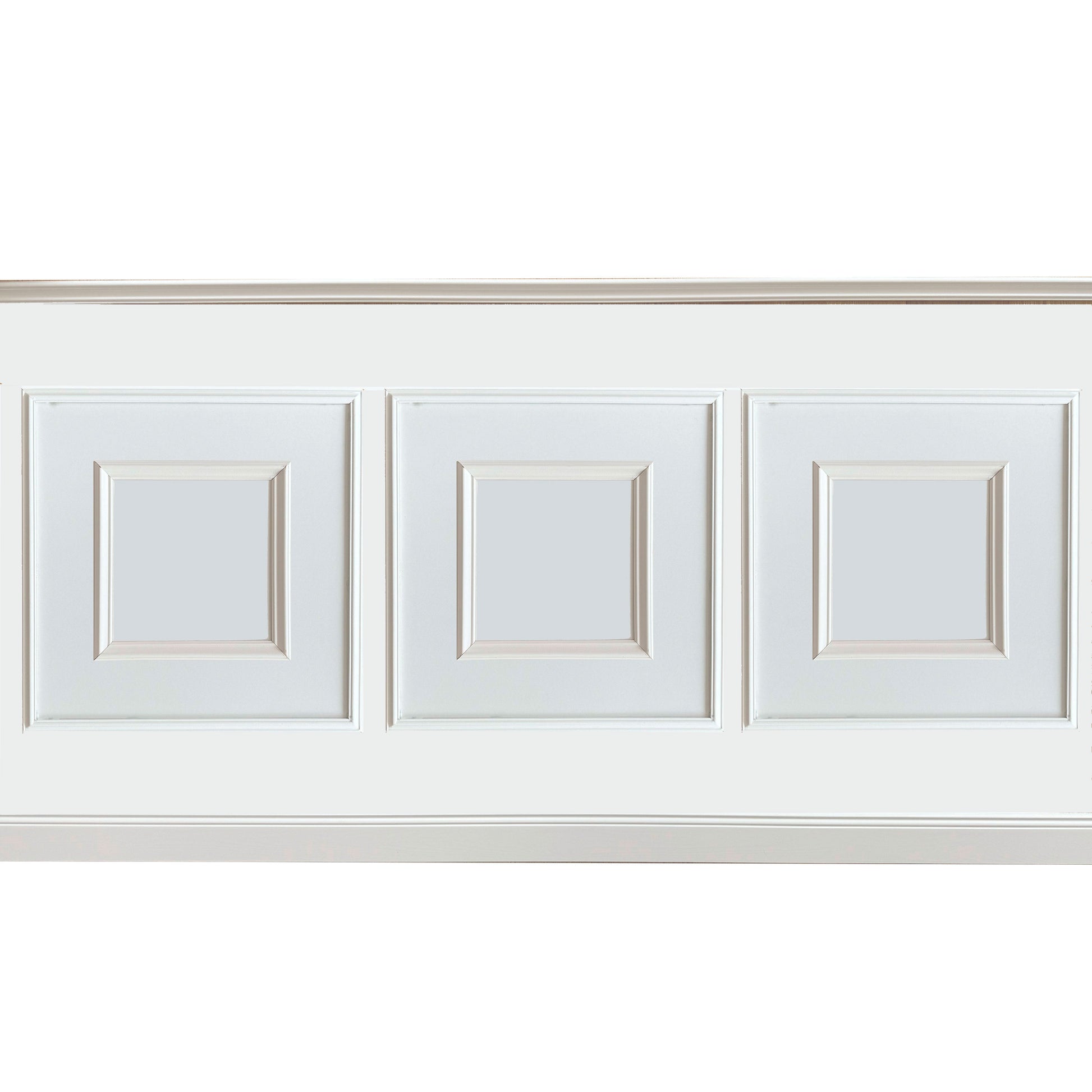 Kit 2ml di Boiserie in legno MASSICCIO (200x100cm) laccato bianco inclusi PANNELLI 60x60cm e cornice interna Eternal Parquet