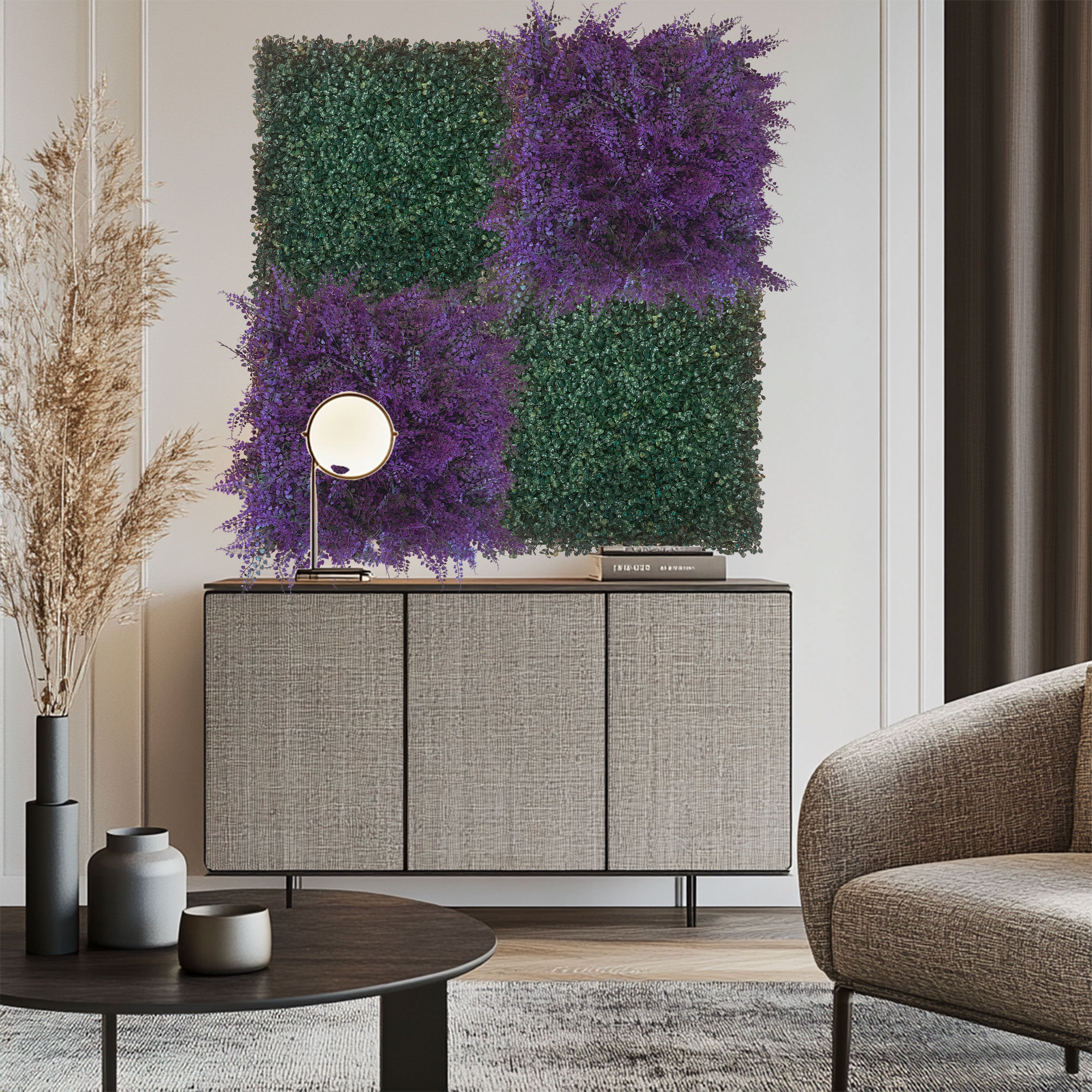 Pannelli Verde Verticale 50×50 cm Ultra-realistici e folti, per interno/esterno BOSSO COMPATTO - Eternal Parquet - Eternal Parquet