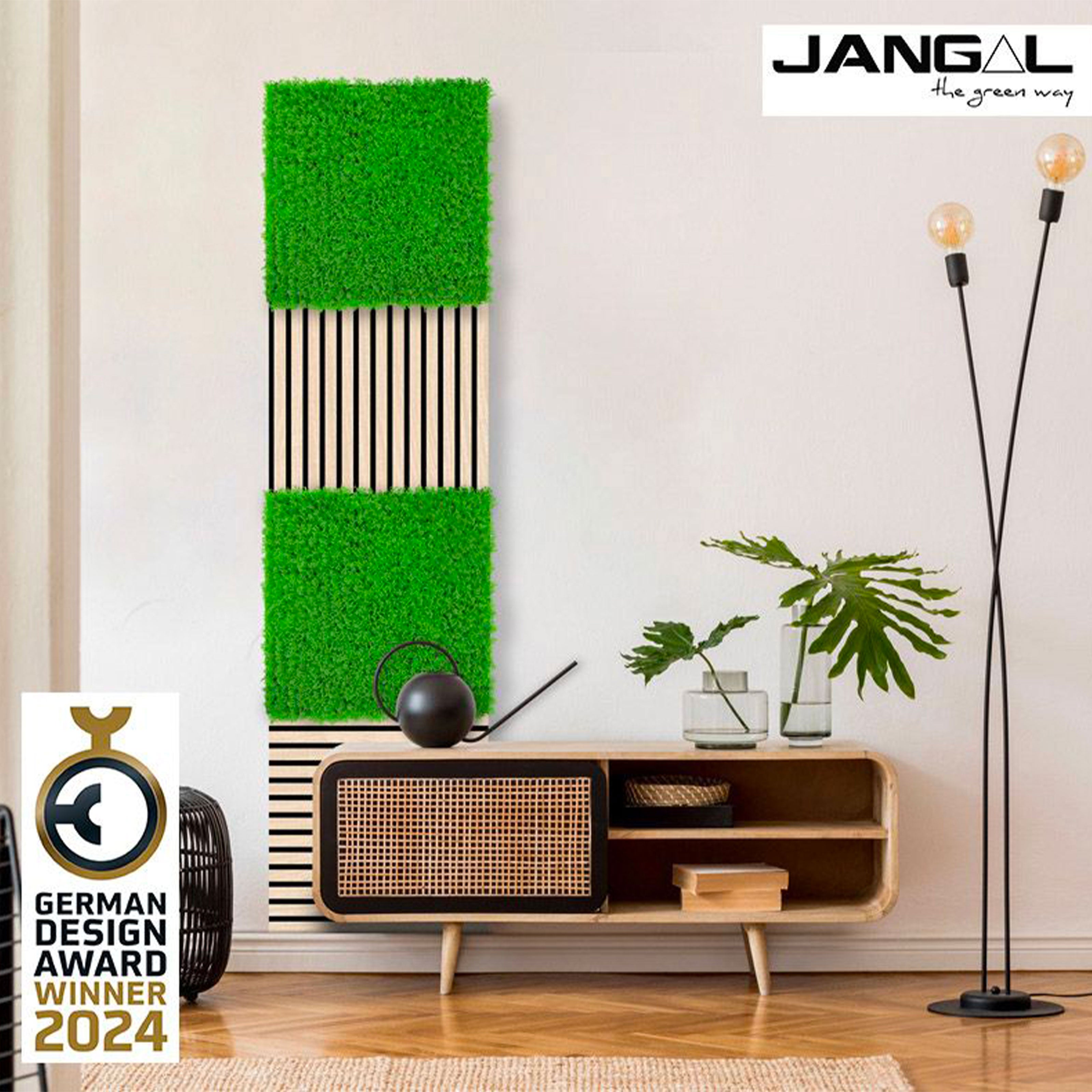 JANGAL Pannelli acustici Modulabili in FLORA sintetica ULTRAREALISTICA 52x52cm mod. BRIGHT GREEN