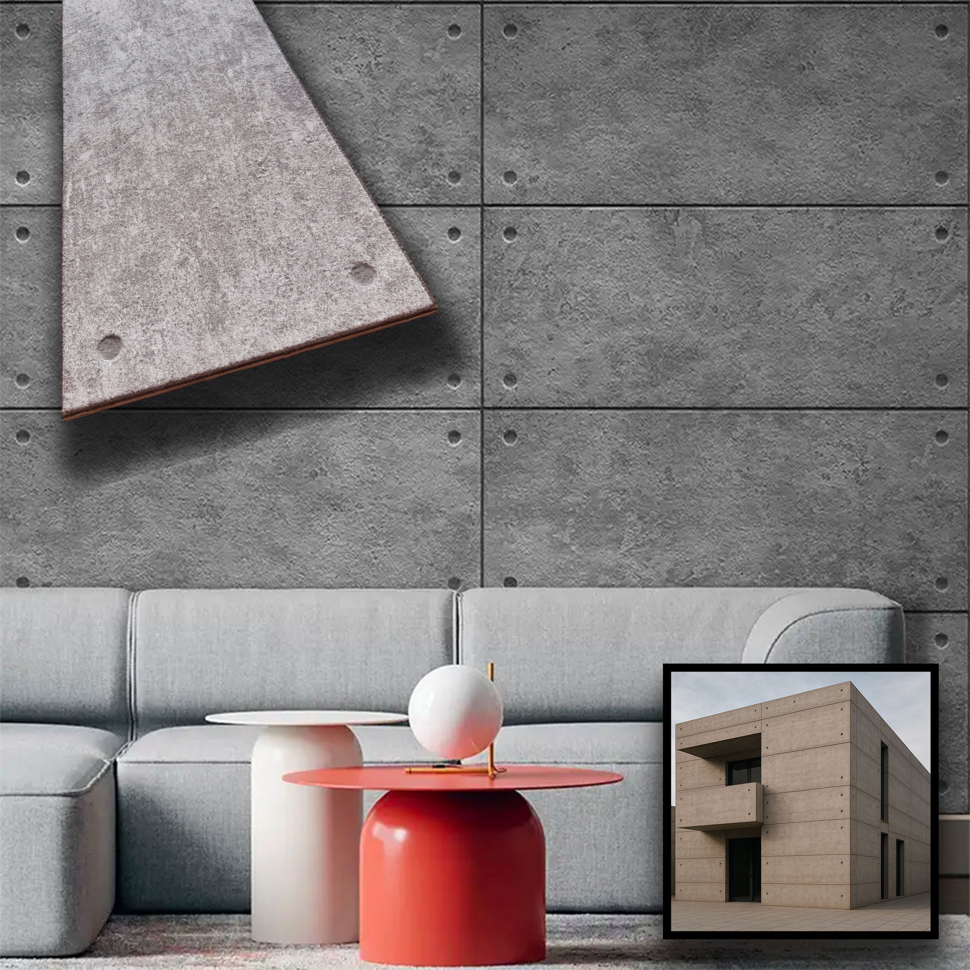 CAPPOTTO esterno - interno isolante in STYROFOAM 3D sp.2cm (120x50cm) con resine e malta - Cemento Industrial - Eternal Parquet