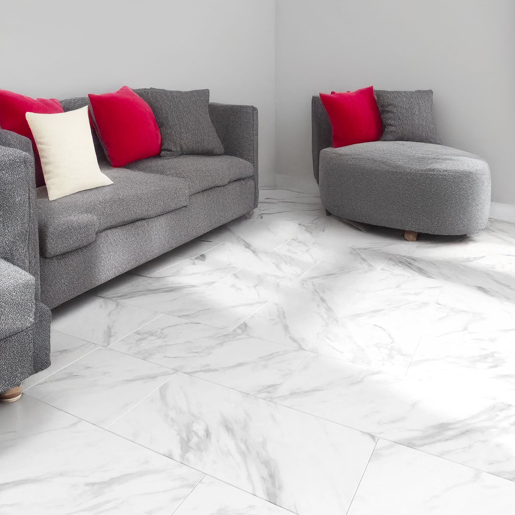 TAAC! il Pavimento SPC in Polvere di Pietra Fast-click 5mm (sp.4+1) 610X305mm mod. ALDEBARAN (carrara marmo) - Eternal Parquet