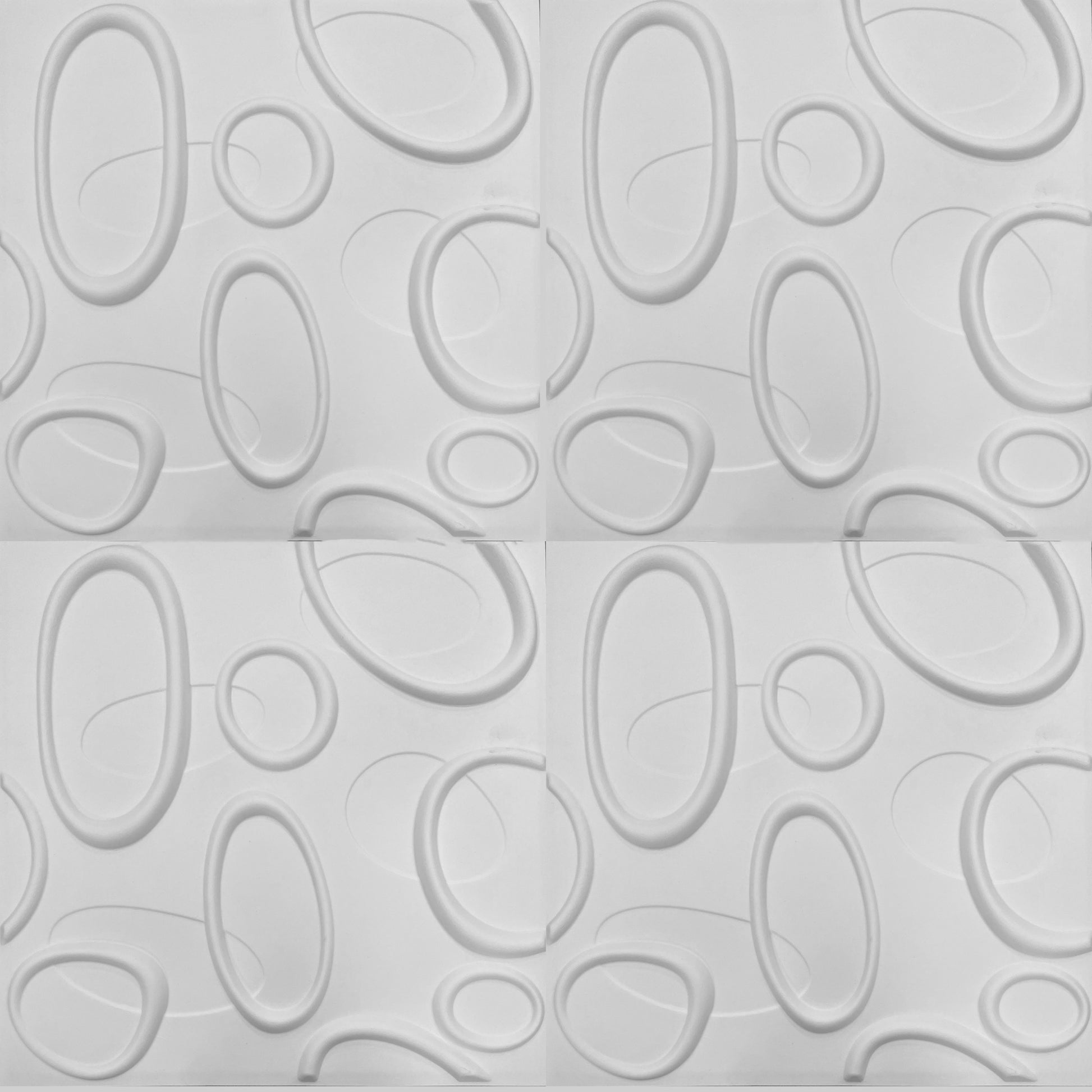 €1,99 Pannello in fibra naturale a parete 3D, rivestimento di lusso 3D 50X50cm BIANCO verniciabile ELLISSI - Eternal Parquet