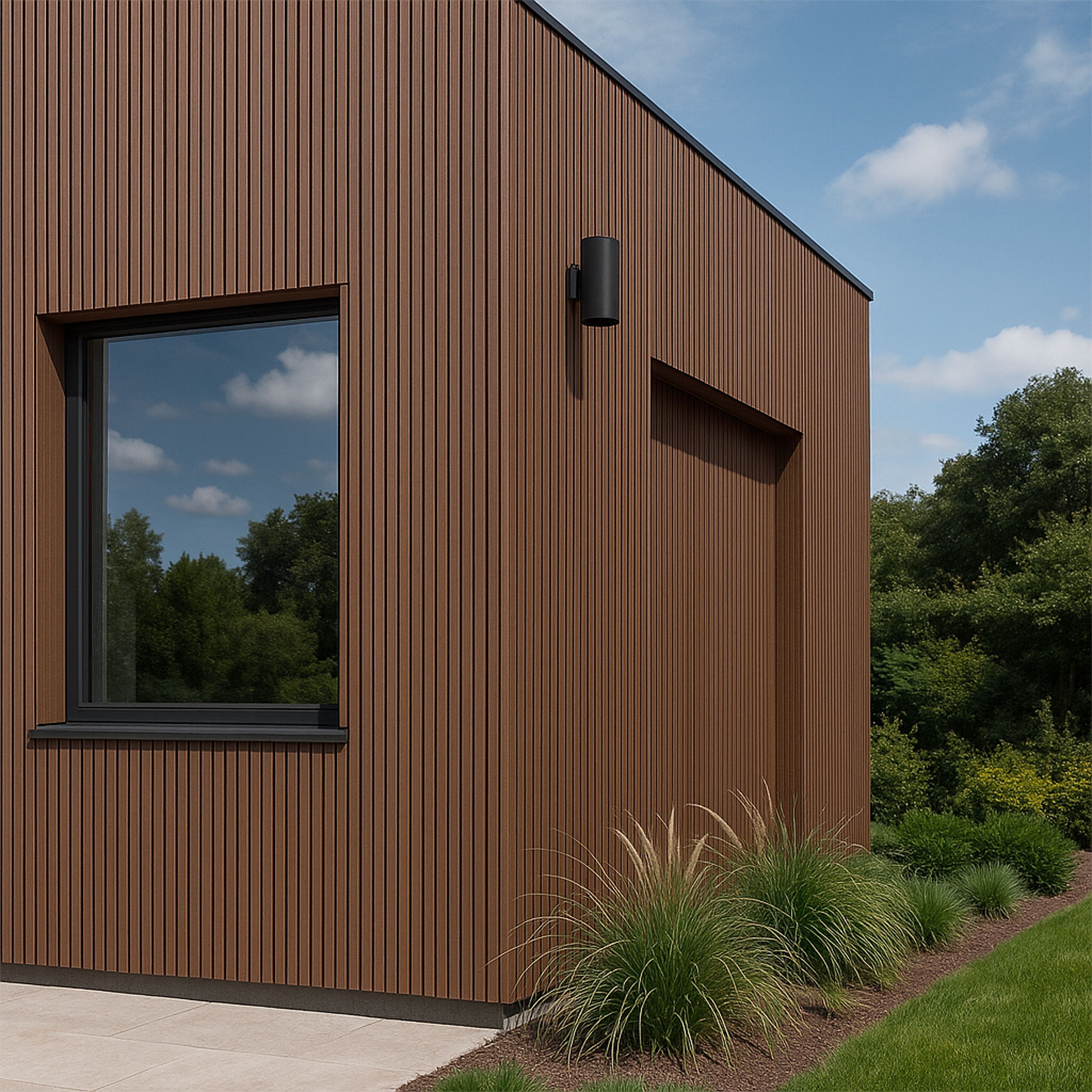 Barra intera WPC rivestimento esterno a lamelli 219x26x2900mm (LxSxA) con tasselli omaggio Coffee o Grey - Eternal Parquet