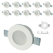 *STOCK* n.10 Portafaretti In Gesso Ceramico ad incasso Diametro 150 con Vetro 40W GU10 IP20 - Eternal Parquet