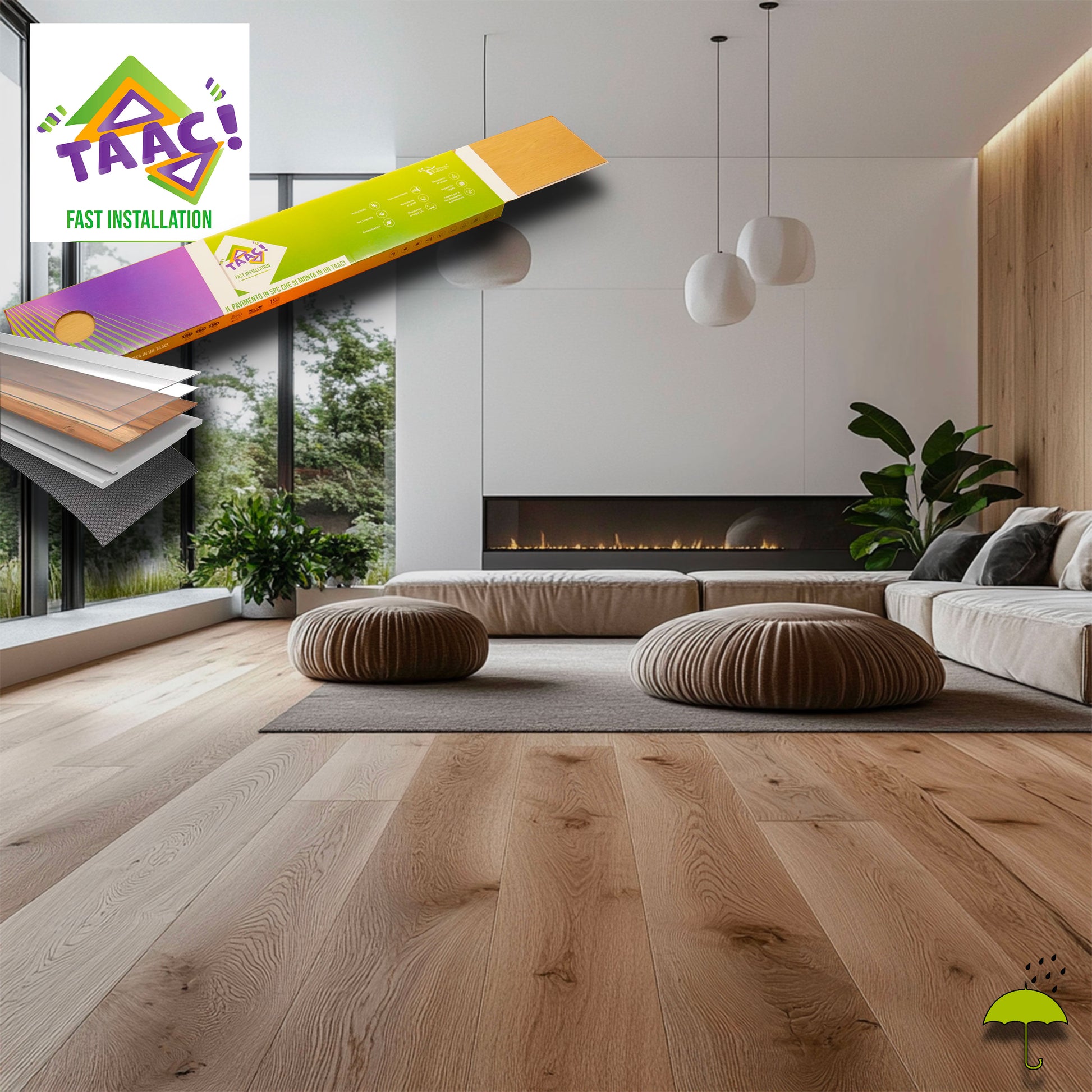 TAAC! il Maxilistone SPC in Polvere di Pietra ULTRAREAL Fast-click 6,5mm (sp.5+1,5)  1524x228mm BELLATRIX - Eternal Parquet