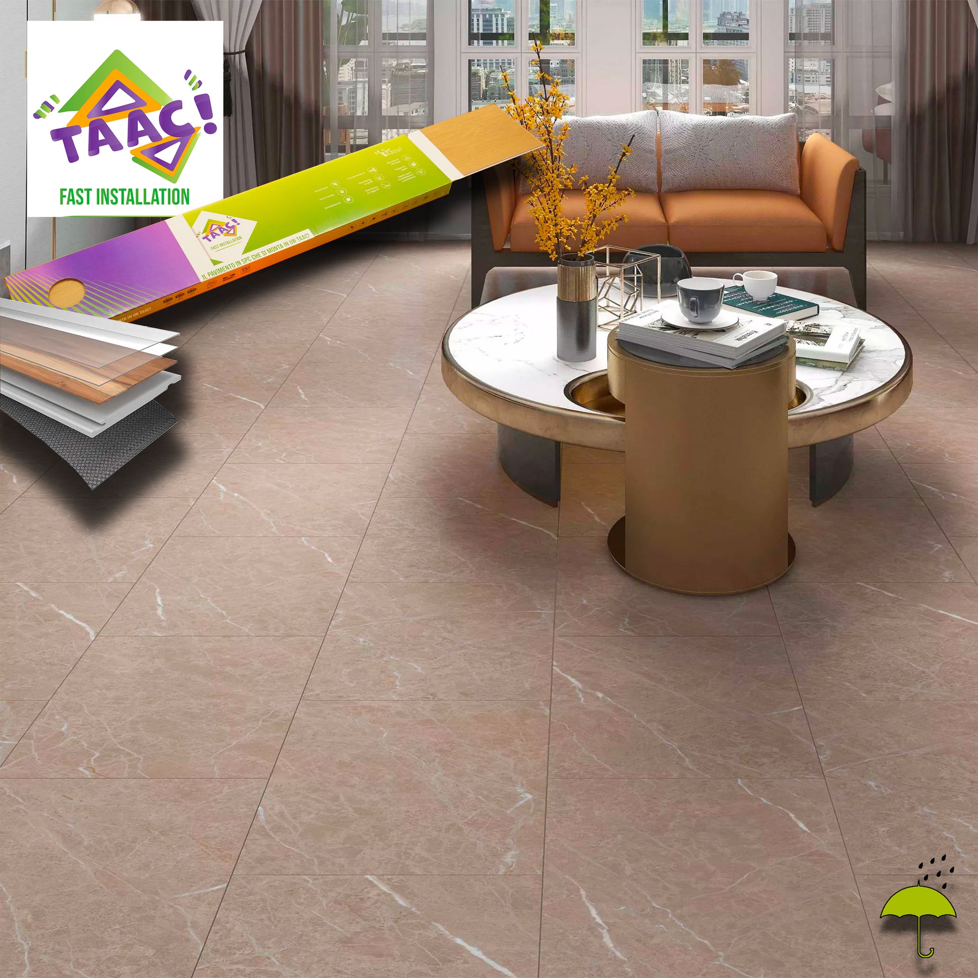 TAAC! il Pavimento SPC in Polvere di Pietra Fast-click 5mm (sp.4+1) 610X305mm mod. CAPELLA - Eternal Parquet