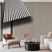 Pannello ACUSTICO (1,74mq) a Lamelli AUTOADESIVO rivestito in VERO LEGNO + feltro + fibra di legno  - mis. 12x600x2900mm ACERO BIANCO - Eternal Parquet
