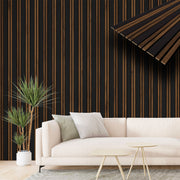 Pannello ACUSTICO arrotolabile (1,66mq) a Lamelli in Fibra di legno  mis. 9x600x2780mm BLACK+CATANIA - Eternal Parquet