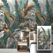 Pannello FOLIAGE GREEN 159x280cm di Carta da Parati TNT VINILICO a modulo raccordabile continuativo (3 teli/rotoli) - Eternal Parquet