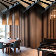 Pannello Lamelli da 1,36mq 22x526x2600mm ACUSTICO in VERO LEGNO di NOCE, ROVERE e R.THERMO - Eternal Parquet