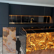 pannello rivoluzionario di Rivestimento interno-esterno in VERA PIETRA RETROILLUMINABILE flessibile 280x122x0,3cm LAGO - Eternal Parquet