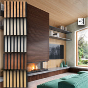 €49,90al mq - pacco da 3,6mq (due aste) 22x600x3000mm di Rivestimento ACUSTICO Pet e polimeri LAMELLI vari decori - Eternal Parquet