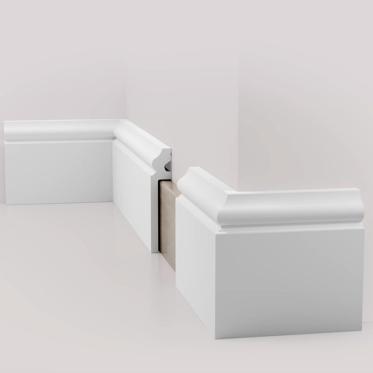 Battiscopa BIANCO Ducale Coprimarmo - coprivecchio 115x22mm in POLIMERI - (prezzo al metro)