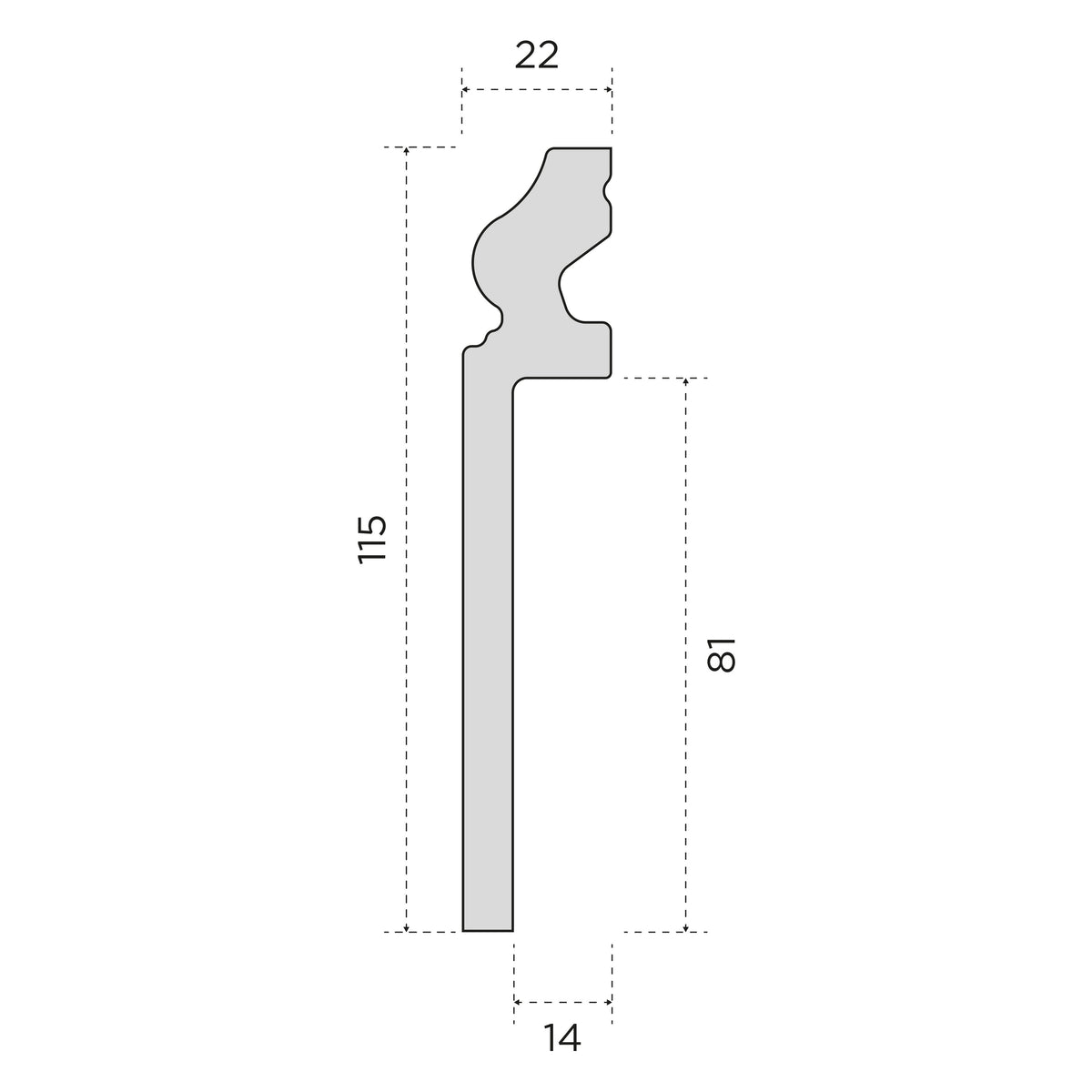 Battiscopa BIANCO Ducale Coprimarmo - coprivecchio 115x22mm in POLIMERI - (prezzo al metro)