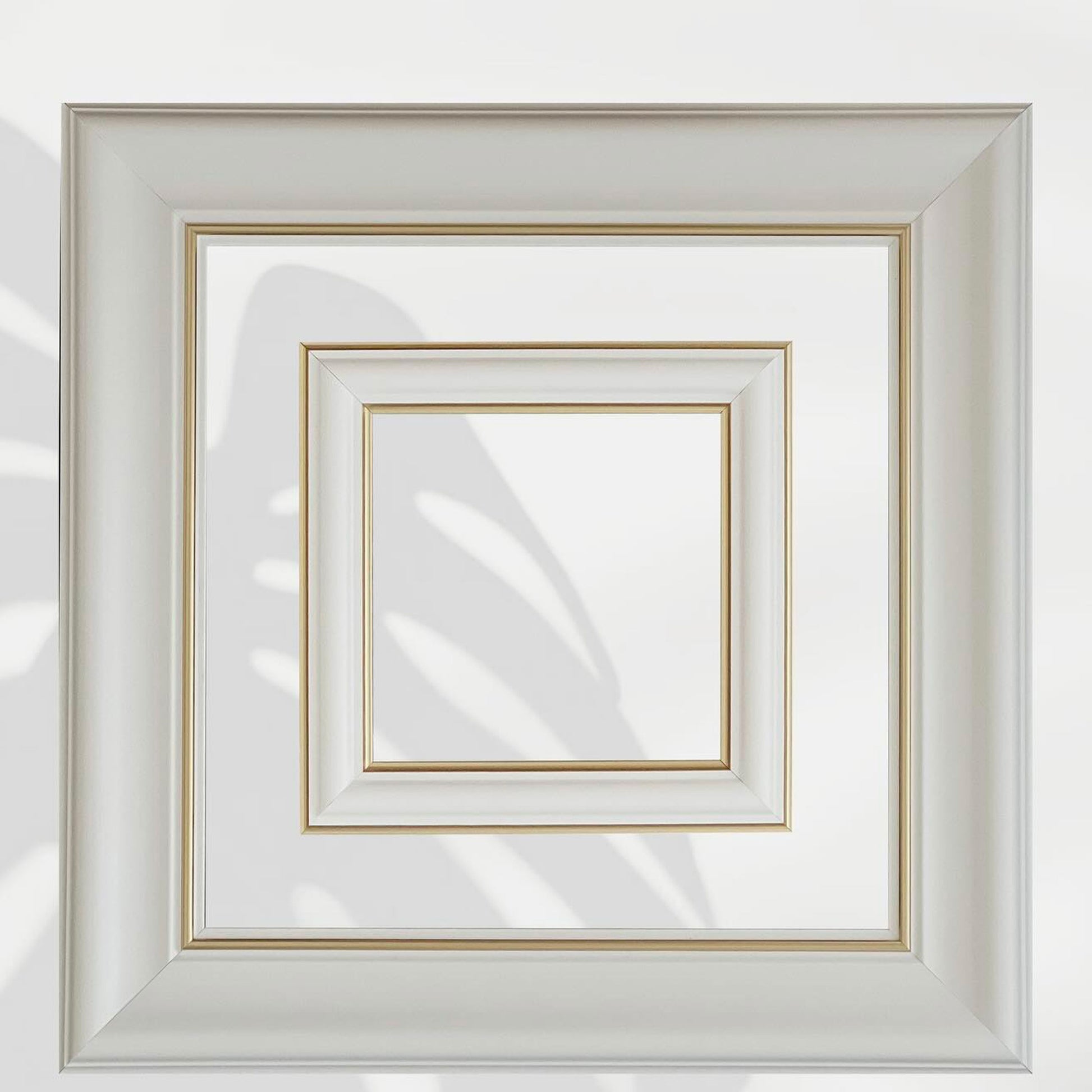 Cornice Bugna Preassemblata per Boiserie in polimeri linea GOLD (filo oro) bianco Avorio 9010 varie dimensioni - Eternal Parquet