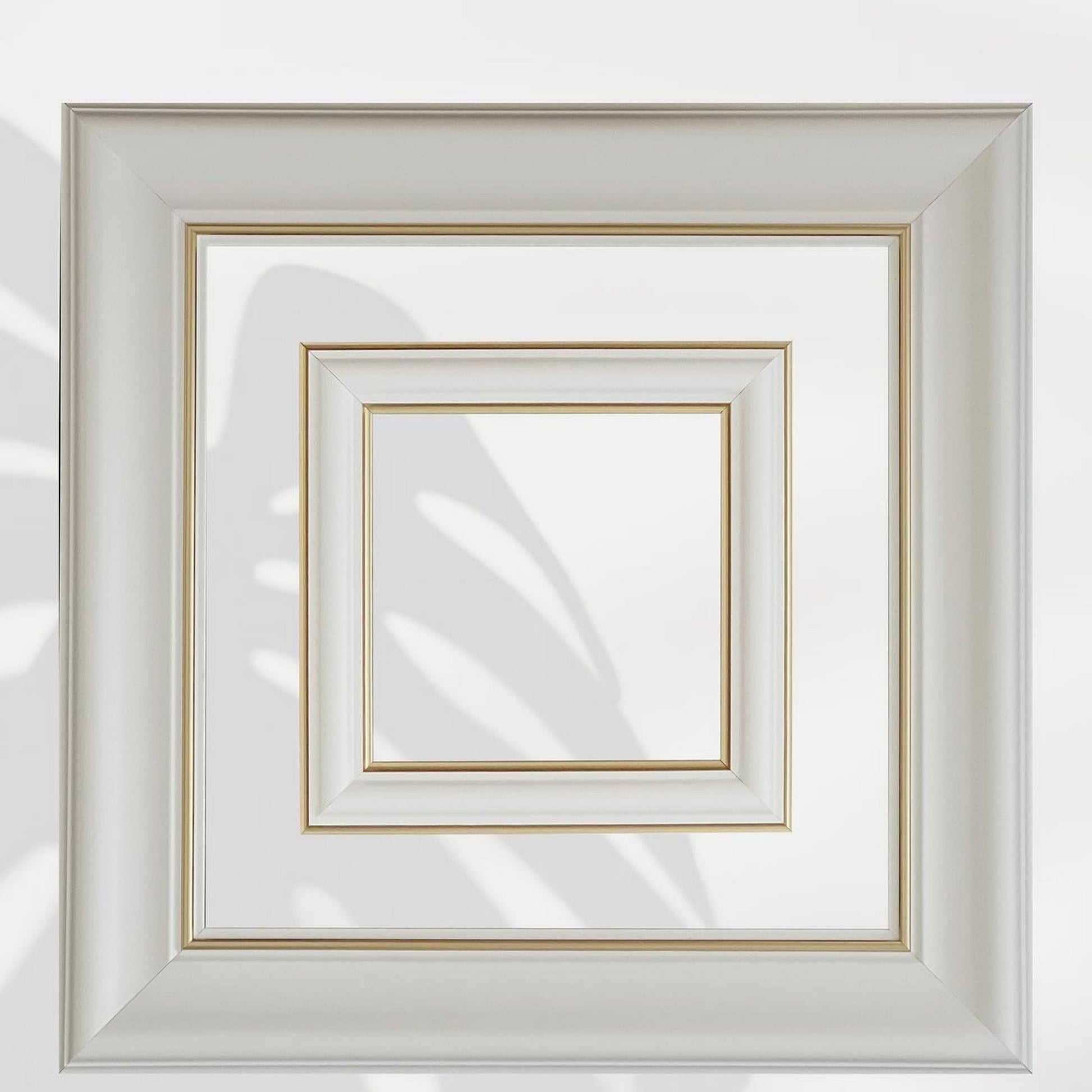4 barre intere PRETAGLIATE AD ANGOLO per Bugna Boiserie in polimeri linea GOLD (filo oro) bianco Avorio 9010 varie dimensioni - Eternal Parquet