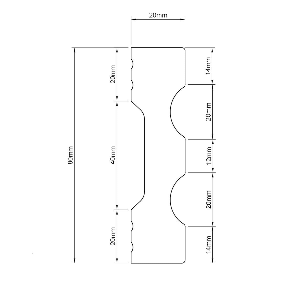Cornice per Esterno in Polimero HPS 80x20x2500 mm – DECOREST EXTREME ARD JH17