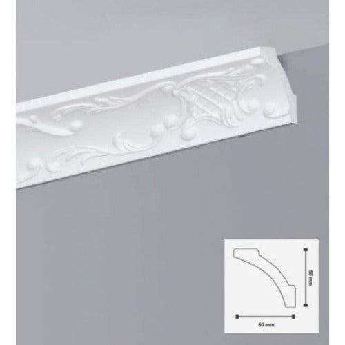 €1,43ml *** STOCK *** Pacco da 90ml di cornice decorativa in polistirene compatto XPS 50X50x2000 LD50G Eternal Parquet