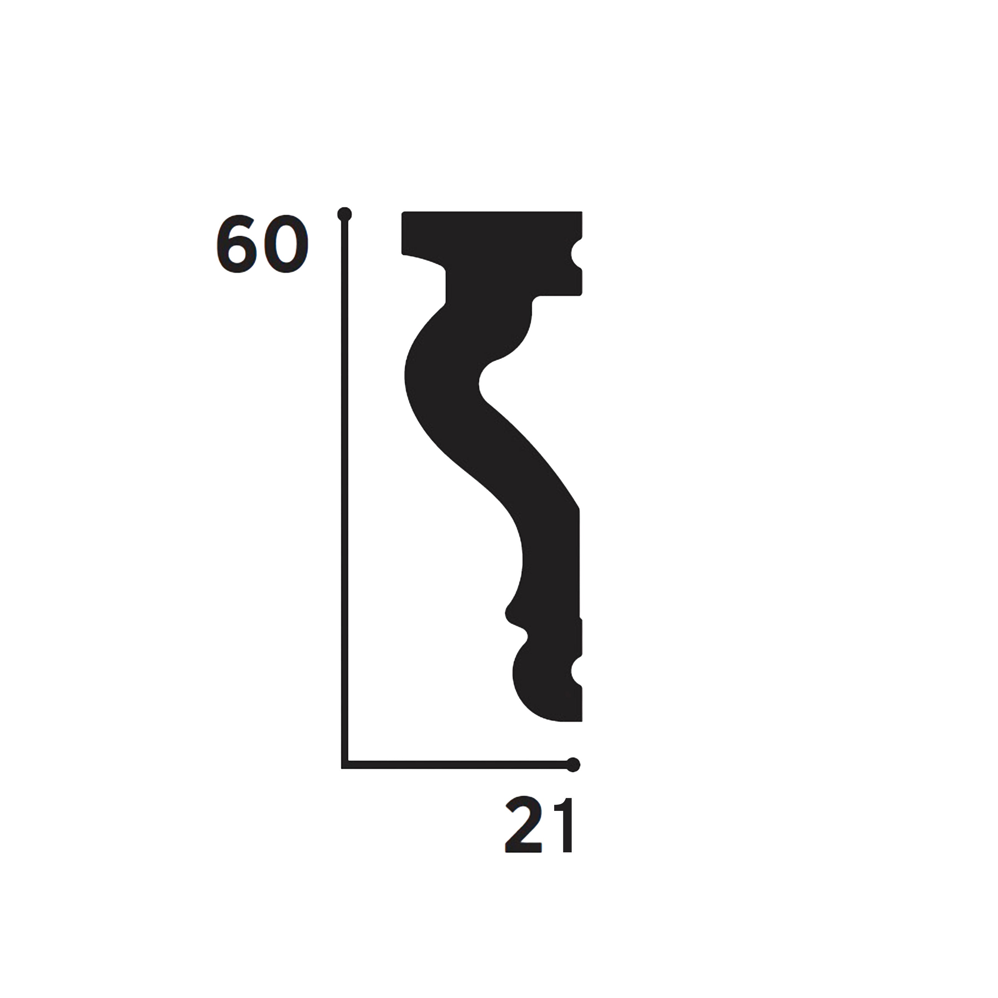 Cornice / Battiscopa passacavo in POLIMERI FeelingWood-HD 60x21mm - BIANCO (prezzo al metro) - Eternal Parquet