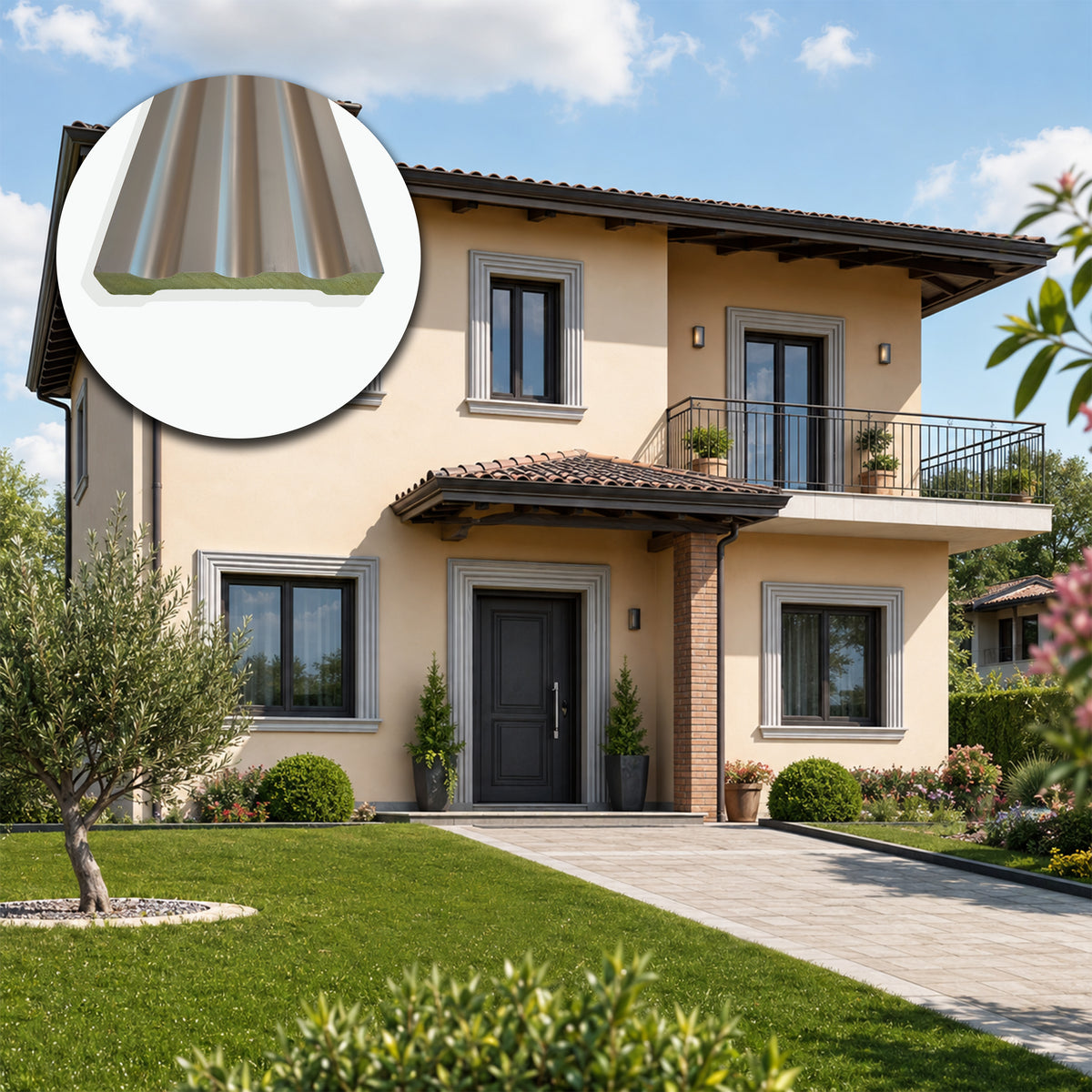 Cornice per Esterno in Polimero HPS 120x20x2500 mm – DECOREST EXTREME ARD JH18