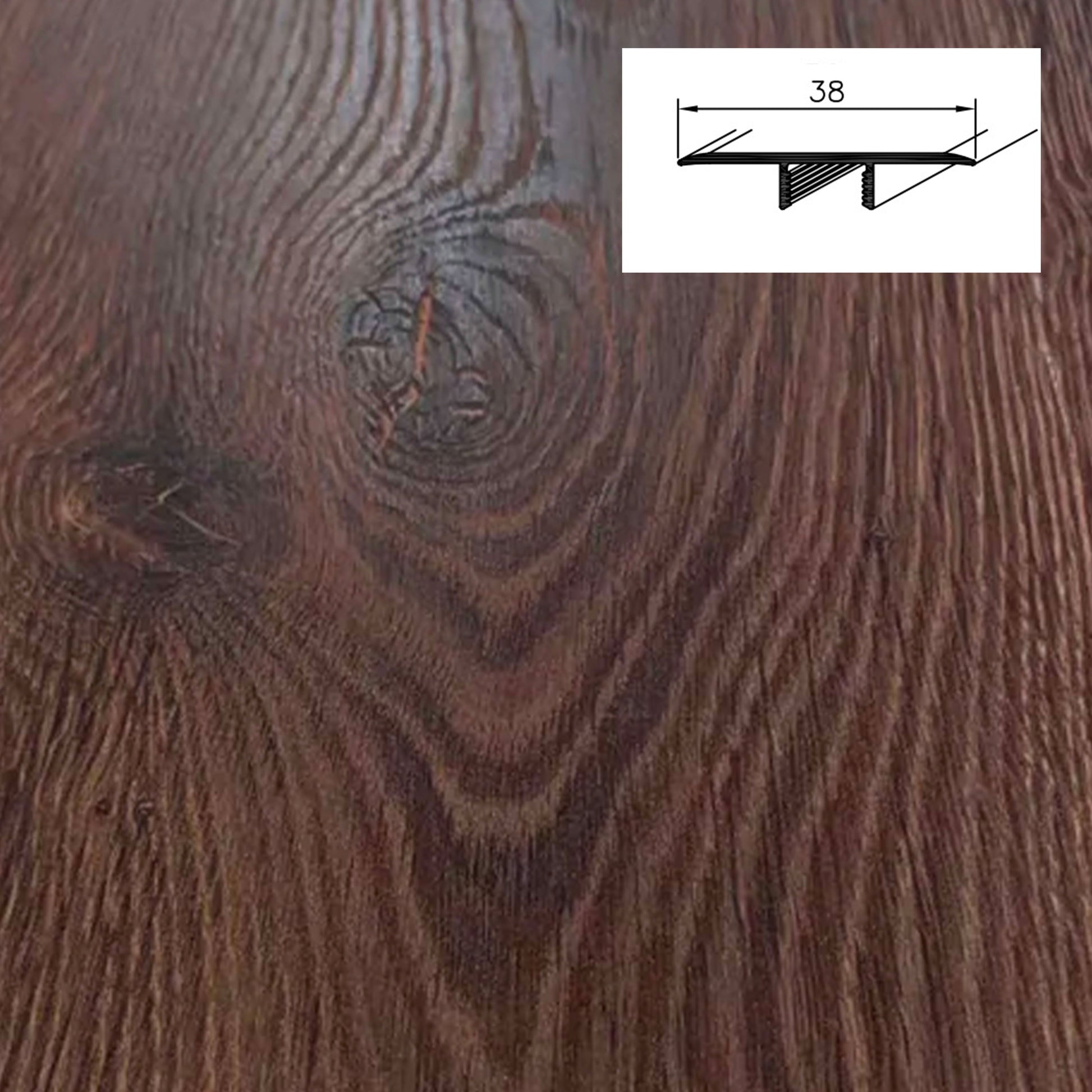 Barra da 90cm di PROFILO GIUNTO in Alluminio Gamma Laminati - Piatto o a discesa (base+coperchio) - Eternal Parquet