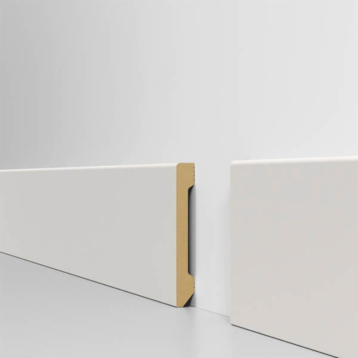 Battiscopa DRITTO in POLIMERI EqualWood HI-TEC 100x14mm - BIANCO (prezzo al metro)