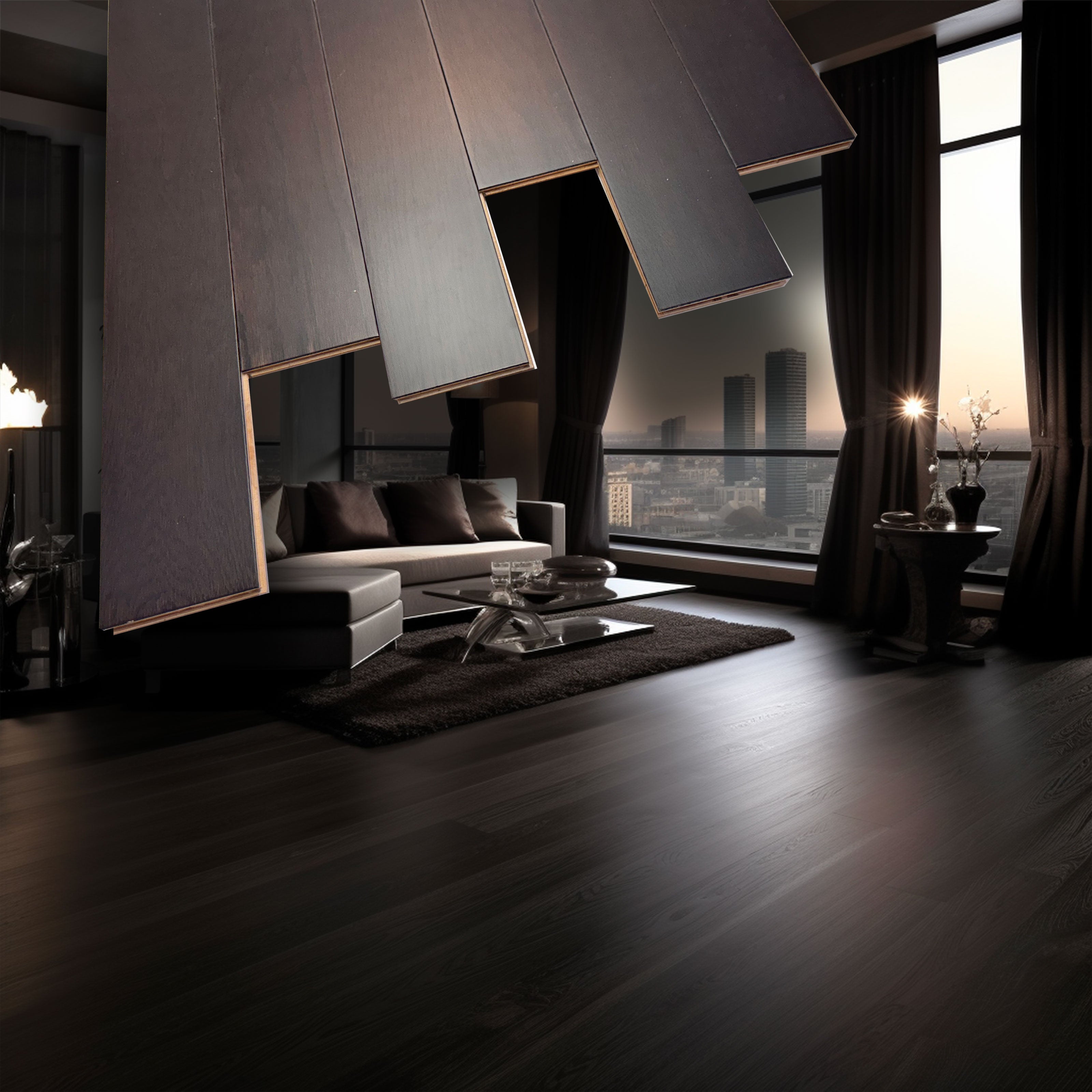 €22,90mq * STOCK GARBELOTTO * Lotto da 28mq di Parquet prefinito semilucido rovere DARK BROWN 12x90x530/630