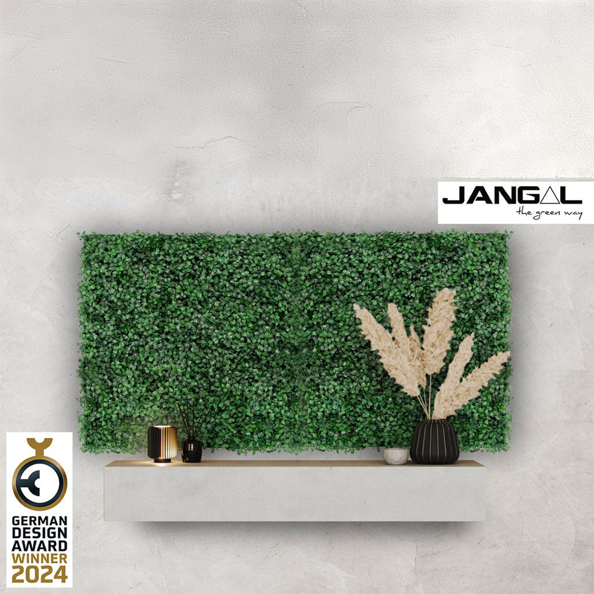 JANGAL Pannelli acustici Modulabili in FLORA sintetica ULTRAREALISTICA 52x52cm mod. DARK BUXUS - Eternal Parquet