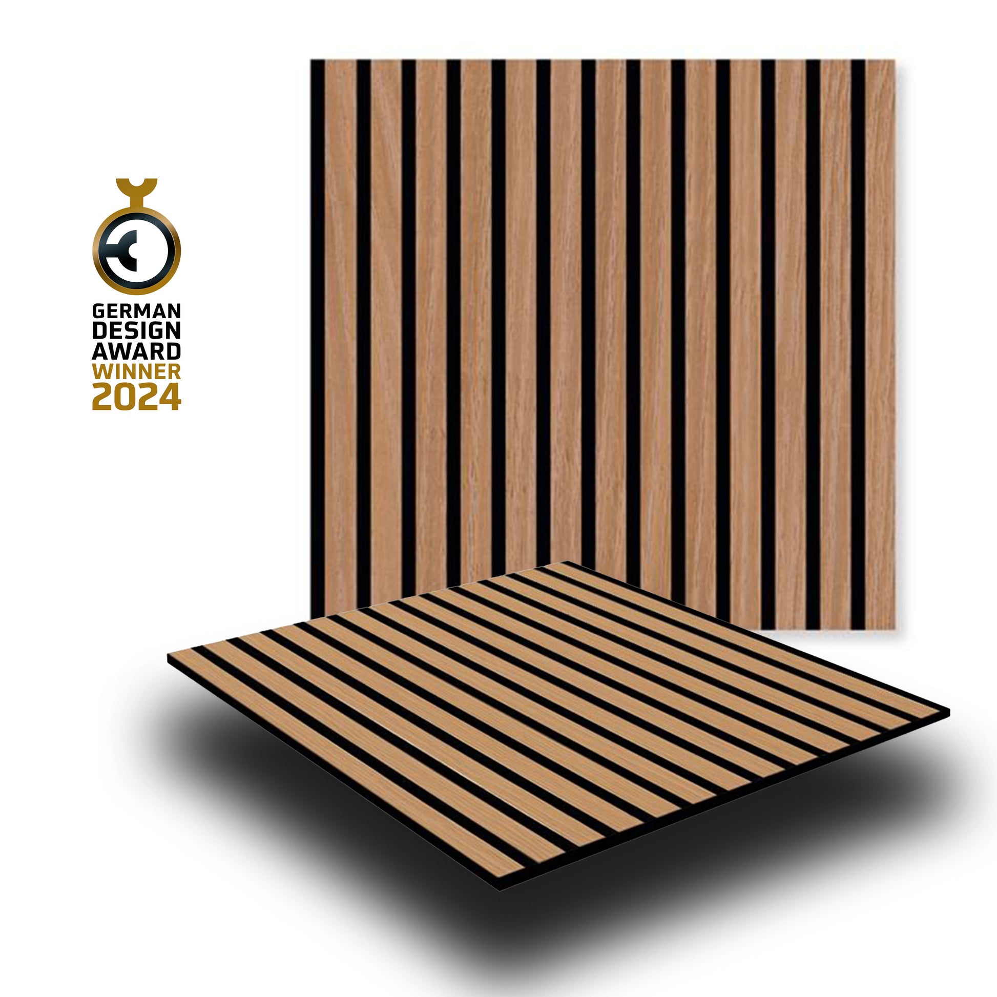 JANGAL Parete acustica a pannelli Modulabile LAMELLI 52x52cm rivestiti vero ROVERE mod. DAVERT OAK - Eternal Parquet