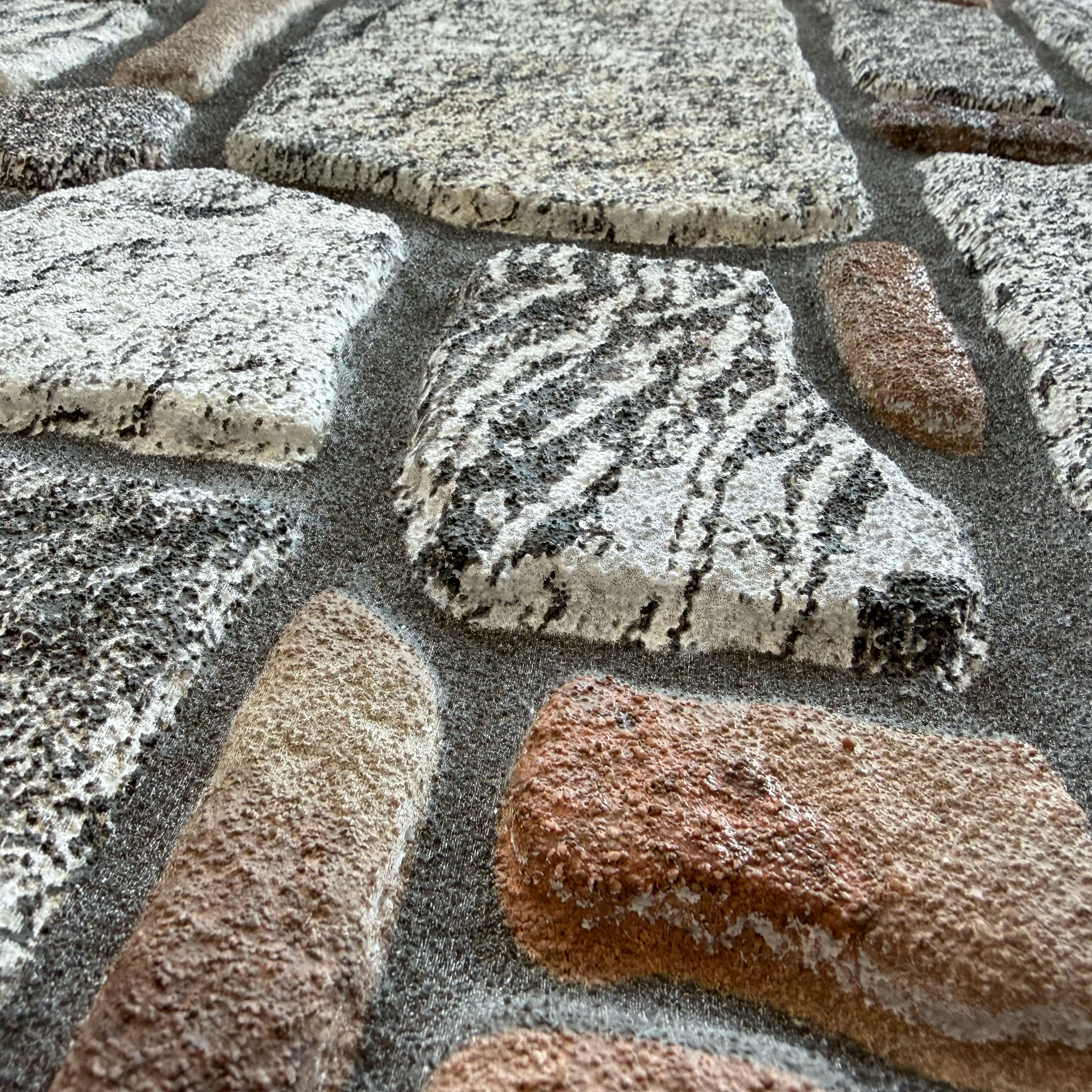 CAPPOTTO esterno - interno isolante in STYROFOAM 3D sp.2cm (120x50cm) con sabbiatura e malta Roccia e brick - Eternal Parquet