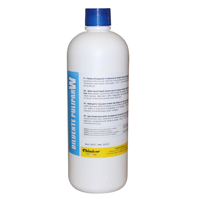 Diluente Pulipar W INODORE rimuove colla fresca da parquet prefinito 1Lt Chimiver - Eternal Parquet
