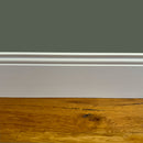 100ML di Battiscopa PREMIUM in legno MASSELLO mod.DUCALE 91x15 laccato bianco liscio