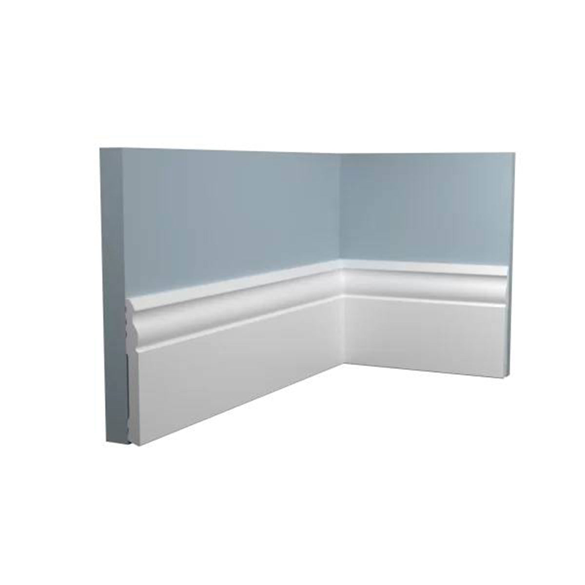 Battiscopa DUCALE bianco basso spessore 100x10mm in POLIMERI - Polistrutturato (prezzo al metro)