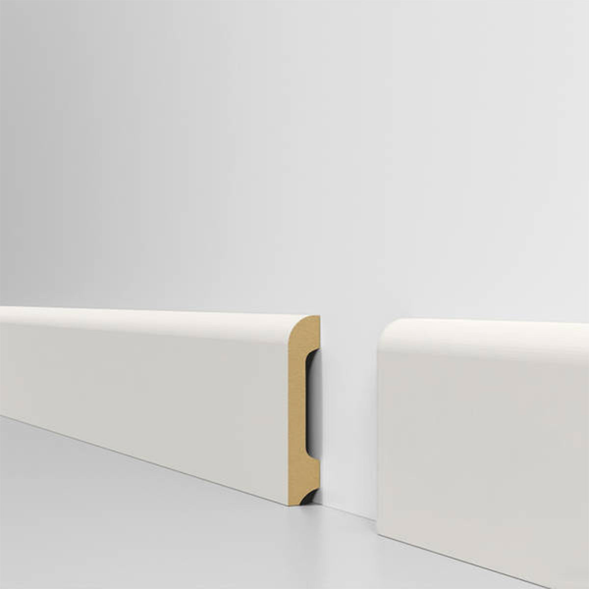 Battiscopa BC in POLIMERI EqualWood HI-TEC 80x15mm - BIANCO (prezzo al metro)