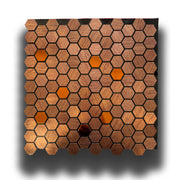 TOP! Piastrella autoadesiva in vero alluminio serigrafato con inserti in Acciaio 30x30cm (sp. 3mm) color BRONZO - Eternal Parquet