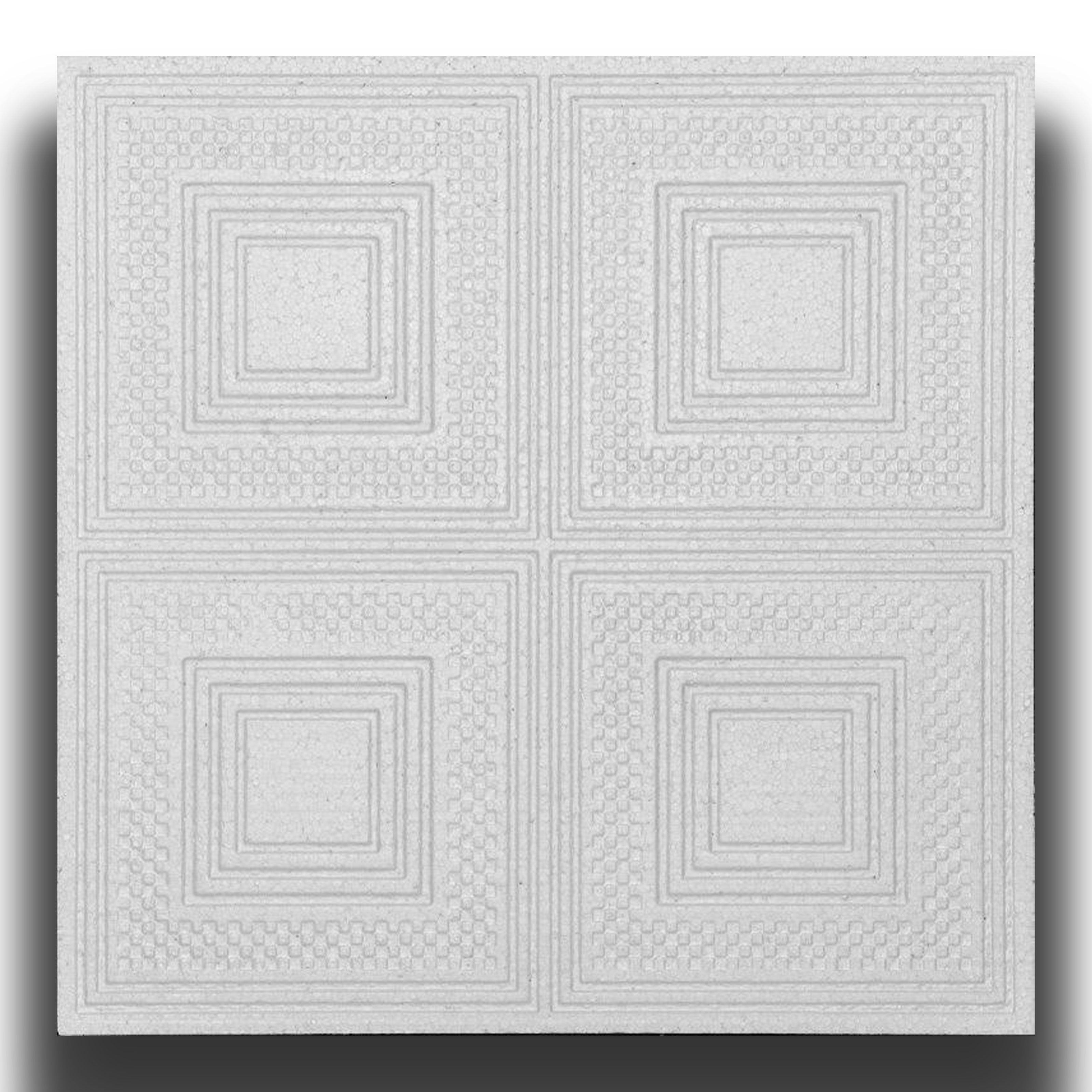 10 o 20mq (40 oppure 80 pezzi) di pannello decorativo a soffitto in polistirene compatto 50x50cm (spess. 1cm) EVORA - Eternal Parquet