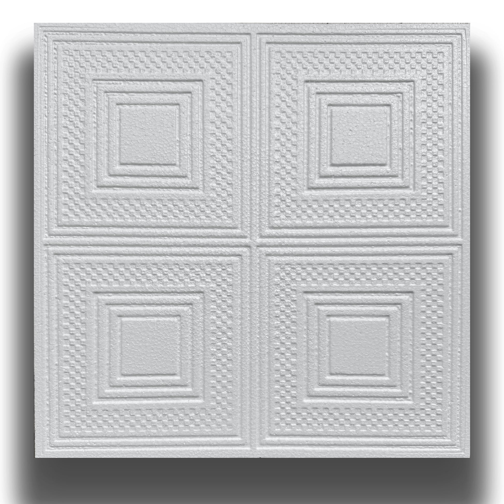 10 o 20mq (40 oppure 80 pezzi) di pannello decorativo a soffitto in polistirene compatto 50x50cm (spess. 1cm) EVORA - Eternal Parquet